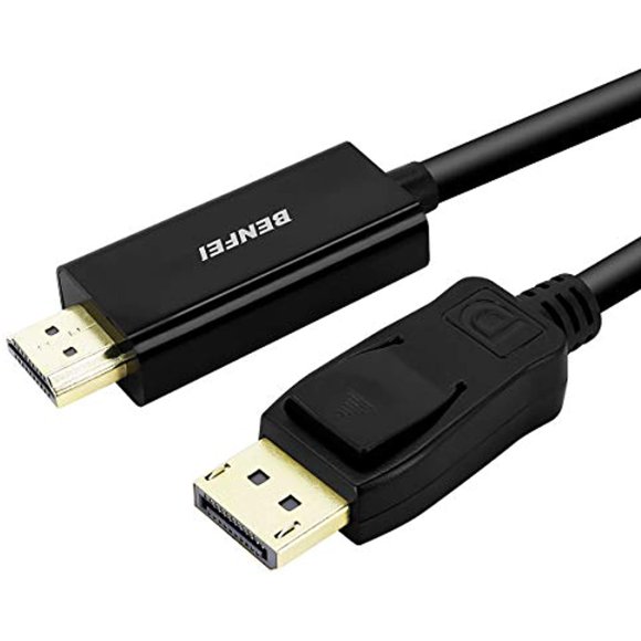 BENFEI DisplayPort to HDMI 6 Feet Cable, DisplayPort to HDMI Male to Male Adapter Gold-Plated Cord for Lenovo, HP, ASUS, Dell and Other Brand