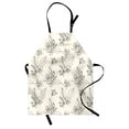 thumbnail image 1 of Floral Apron, Vintage Style Romantic Hand Drawn Like Botanical Elements Tropical Orchids, Unisex Kitchen Bib with Adjustable Neck for Cooking Gardening, Adult Size, Cream Charcoal Grey, by Ambesonne, 1 of 4