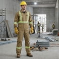 thumbnail image 2 of Just In Trend Safety Hi Vis Coverall with Leg Zipper – 100% Cotton, 7 oz (Small, Khaki), 2 of 5