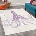 thumbnail image 2 of Octopus Decorative Rug, Monochrome Marine Animal Tentacles in Sketch Subaquatic Life Art, Quality Carpet for Bedroom Dorm and Living Room, 6 Sizes, Pale Lilac, by Ambesonne, 2 of 4