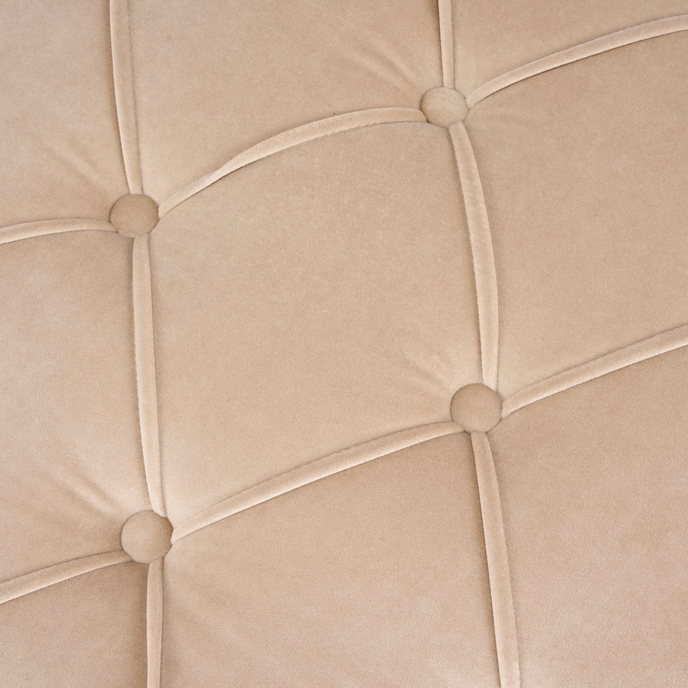 Christopher Knight Home Round Storage Ottoman with Reversible Lid, Tufted Velvet Coffee Table, Camel