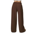 thumbnail image 3 of Deago Women's Fleece Lined Sweatpants Wide Leg Thermal Winter Warm Drawstring Baggy Sweat Pants with Pockets (Coffee, S), 3 of 9