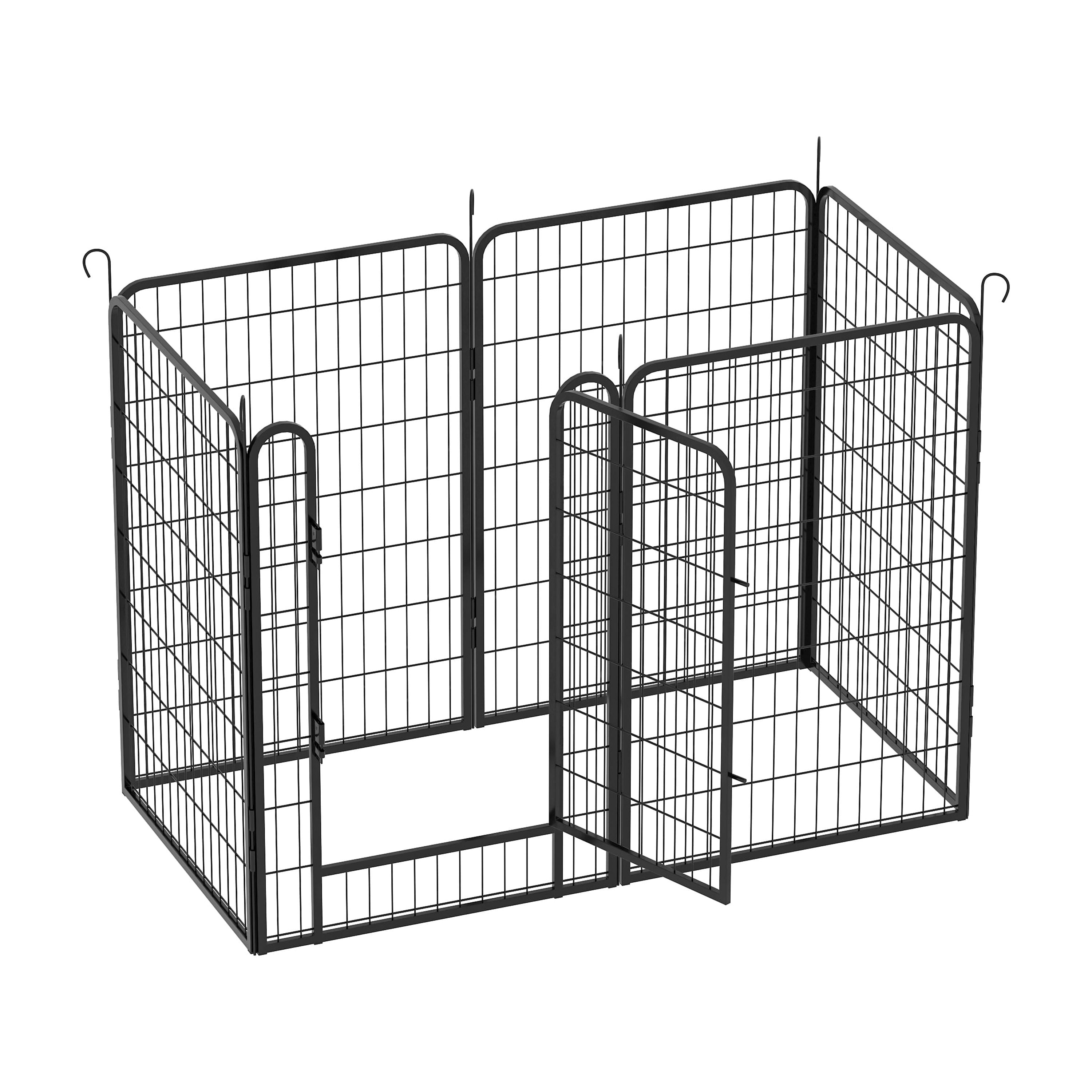 Euroco 6 Panels Heavy Duty Metal Playpen with door,39.37"H Dog Fence Pet Exercise Pen for Outdoor, Indoor