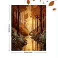 thumbnail image 3 of Golden Autumn Forest Stream Canvas Print, Perfect for Living Room, Bedroom, Office, Hotel, Nature Home Decor, 3 of 8