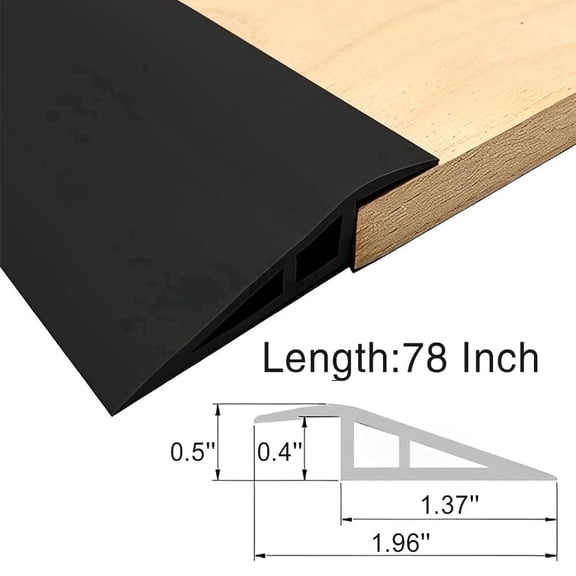 1/5" to 2/5" Floor Transition Strip 78 Inch Vinyl Door Threshold Flooring Transition Strip Self Adhesive Carpet Edging Strip For Laminate Doorway Edge Threshold