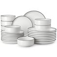 thumbnail image 1 of Juego de vajilla MALACASA Luna de porcelana blanca de 24 piezas, 1 of 9