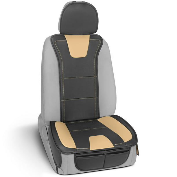 Motor Trend Duraluxe Faux Beige Leather Seat Cover For Car Truck Van Suv 1 Piece - Motor Trend Premium Faux Leather Car Seat Covers