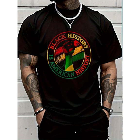 100% Cotton Is American History African American Gifts T-Shirt Short Sleeve T-Shirt Women's Men's Graphic Tee Causal Tops Women's Men Graphic Tee