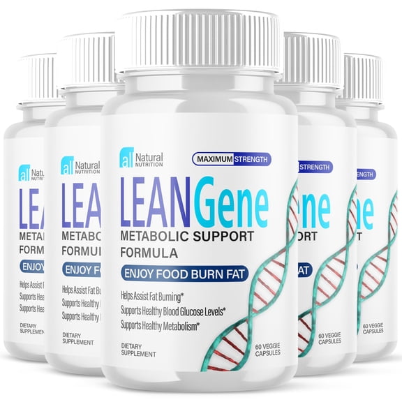 (5 Pack) Lean Gene - Keto Weight Loss Formula - Energy & Focus Boosting Dietary Supplements for Weight Management & Metabolism - Advanced Fat Burn Raspberry Ketones Pills - 300 Capsules