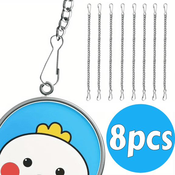 Decorative Hanging Chains for Stained Glass, 8PCS 20 Inch Silver Chains for Suncatchers & Window Art