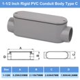 thumbnail image 2 of Cuerpo de conduit de PVC tipo C CKVIHAV de 1,5 pulgadas, paquete de 2, gris, 2 of 7