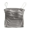 thumbnail image 2 of Women Built in Bra Camisole Tops Women's Solid Color Low-cut With Breast Pad Casual Gray Free Size, 2 of 4