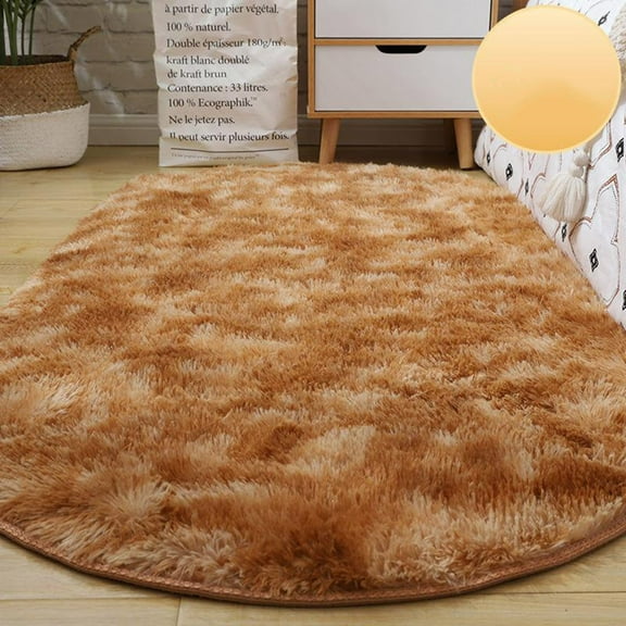 Soft Shaggy Rug for Bedroom, Oval Plush Fluffy Carpets for Living Room, Furry Carpet, Anti-Skid Fuzzy Comfy Rug, Oval Thick Area Rug for Living Room Bedroom Hotel Fashion Home Decorations