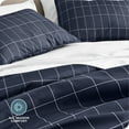 thumbnail image 5 of Bare Home Luxury Duvet Cover and Sham Set - Premium 1800 Collection - Ultra-Soft - Queen, Grid - Midnight/White, 3-Pieces, 5 of 8