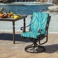 thumbnail image 2 of ARDEN Outdoor Dining Chair Cushion, 2 Pack, 20 x 20, Rain-Proof, Fade Resistant, Teal Ariel, 2 of 9