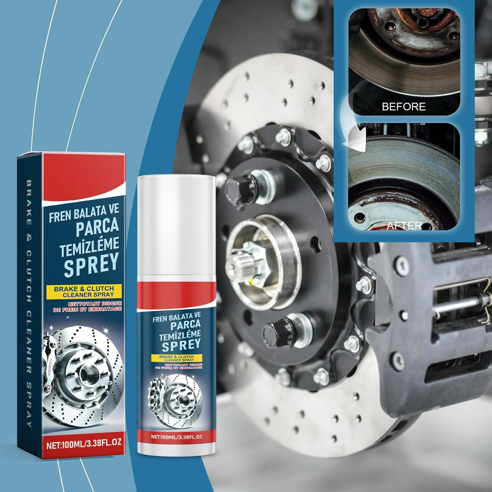 Vaporisateur Nettoyant pour Freins 100ml, Dégraissant Puissant