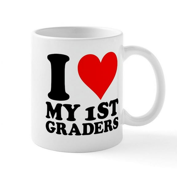 CafePress - I Heart My 1St Graders Mug - 11 oz Ceramic Mug - Novelty Coffee Tea Cup