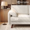 thumbnail image 5 of 64.5"W Chenille Loveseat Sofa Couch with Padded Arms for Living Room, Bedroom, Apartment and Small Space, Beige, 5 of 7