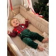 thumbnail image 3 of Loicainy Baby Toddler Boy Christmas Outfit 6 12 18 24 Months 2T 3T 4T Long Sleeve Shirt and Velvet Suspender Pants Clothes Set, 3 of 9