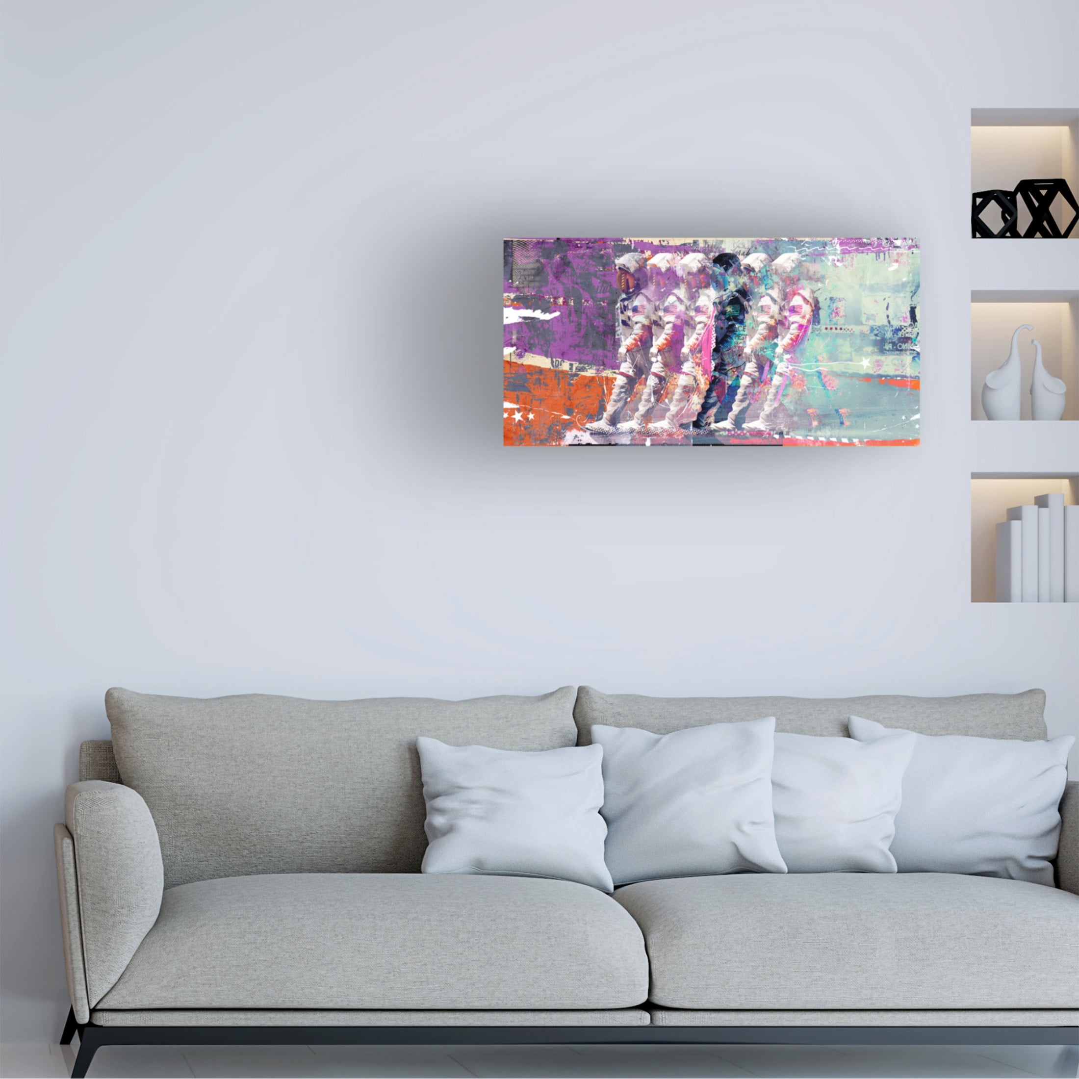 Canvas Wall Art - Teis Albers 'Astronauts' Wall Art for Living Room, Bedroom, or Office Décor by Trademark Fine Art - 32 x 16 Inches