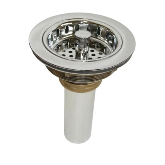 Just JDP-35 Chrome Plated Cast Brass Body with Stainless Steel Basket Strainer
