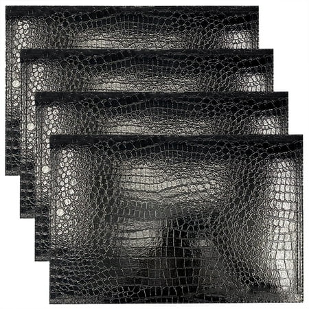 

SUANMAY 4pcs Insulation PVC placemats Environmental protection light luxury striped insulation mats decorative mats A