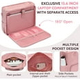 thumbnail image 6 of Mirlewaiy 2-in-1 Lunch & Laptop Tote Bag 15.6" Work Bags for Women Polyester Casual Teacher Nurse Bag Laptop Briefcase-Pink, 6 of 8