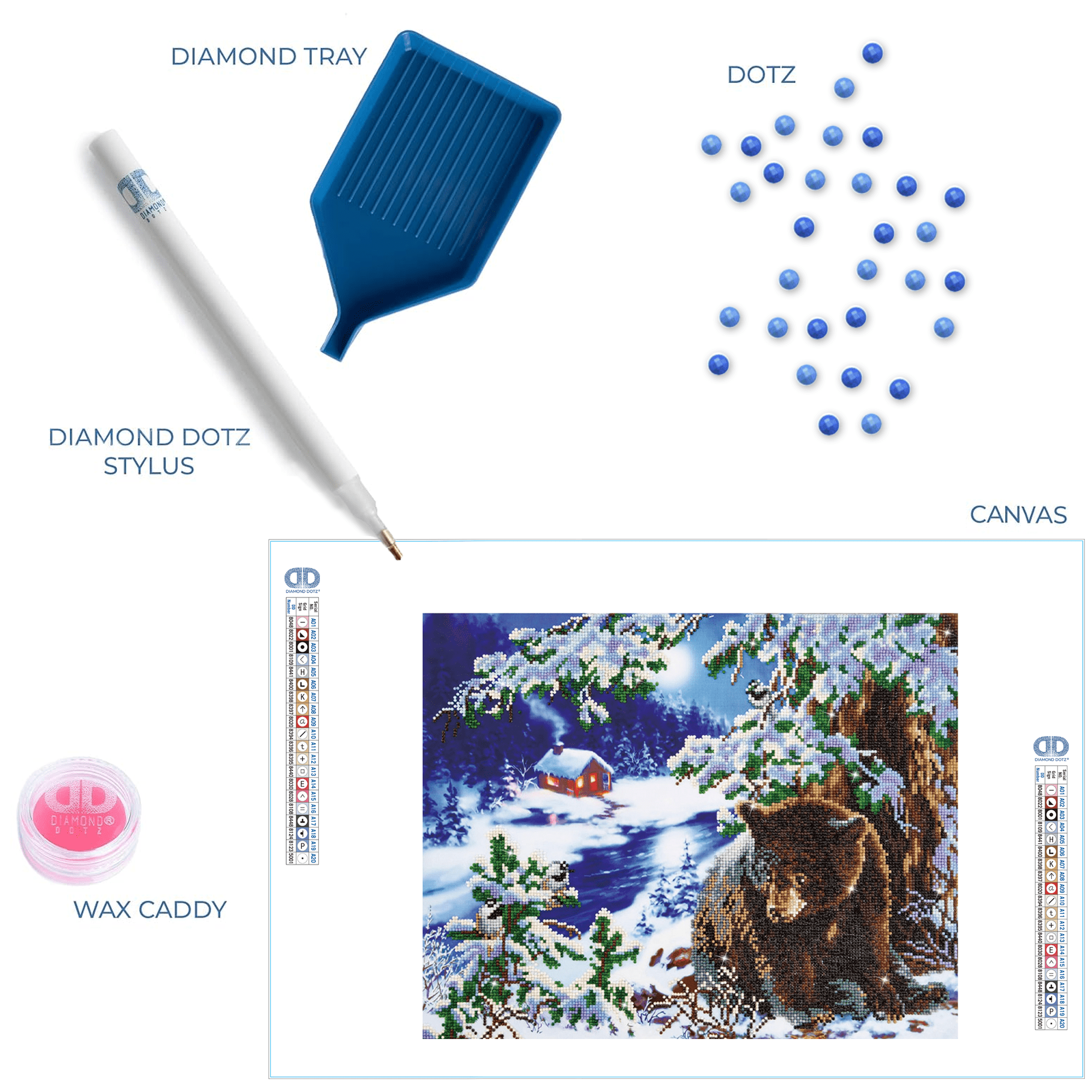 Diamond Dotz Rambling Bear Animal Diamond Painting Kits for Adults - Diamond Art Kits a Relaxing Creative Craft Kit with Dotz Gems 16.5"x20.5"