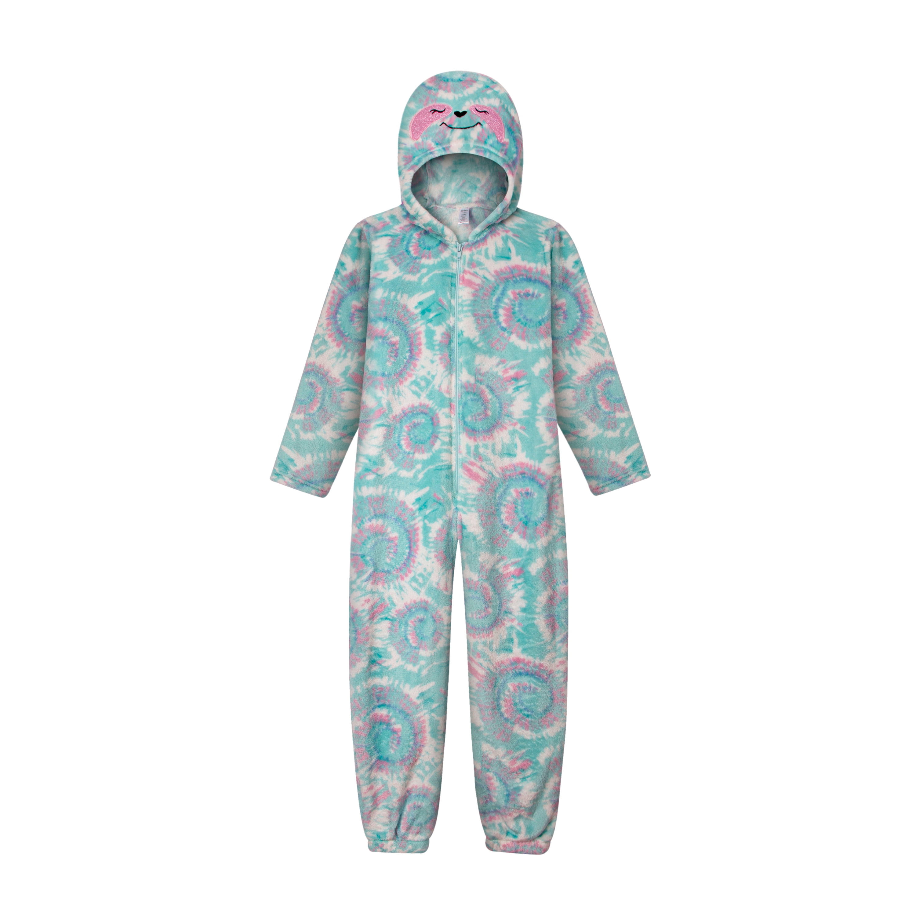 Modern Kids Hooded Sleeper Pajamas For Girls, One Piece Jumpsuit Onesie, Sizes 714