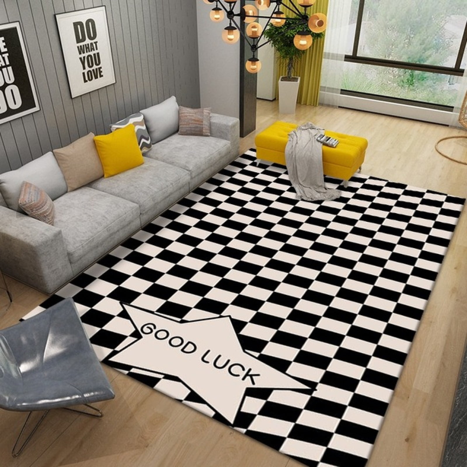 Plaid Rug Black And White Checkered Area Rug Indoor Outdoor Rugs Carpet