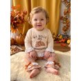 thumbnail image 5 of RUINIXCW Girl Fall Outfits Letter Embroidery Long Sleeve Tops Plaid Flare Pants, 5 of 8