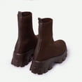 thumbnail image 4 of Women's Knitted Sock Boots Thick Bottom Mid Heel Comfortable Winter Fashion Soft Knit Material, 4 of 5