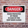 thumbnail image 4 of (2 Pack) Room Protected By Fm200 In Case Of Fire OSHA Danger Sign 14 Inch X 10 Inch Plastic Sign, Weather Resistant, UV Protected for Workplace, Business, and Construction Site, Made in, 4 of 8