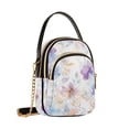 thumbnail image 7 of FORMRS Crossbody Bag for Women Quilted Travel Shoulder Cell Phone Purse with Chain Strap Handbag, Purple Flower Pattern, 7 of 7