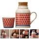 thumbnail image 2 of Juego de jarra y taza de cerámica de estilo vintage, jarra de agua de gran capacidad con asa y tapa para el hogar, jarra de agua con taza., 2 of 8