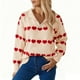 thumbnail image 1 of HongQid Womens Pullover Sweaters Long Sleeve Crewneck Casual Loose Knit Jumper Tops, 1 of 5