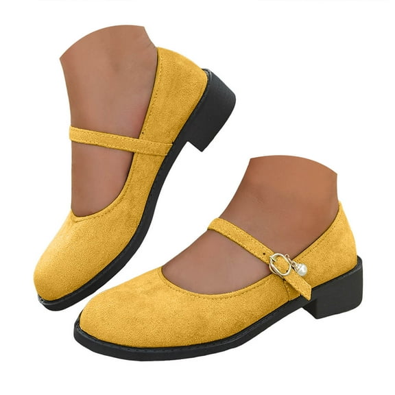 YLYL Women Mary Jane Shoes Chunky Heel Adjustable Buckle Comfortable Casual Party Ballet Dress Shoes