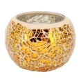 thumbnail image 2 of Candelabro de mosaico hecho a mano, exquisito candelabro romántico de vidrio dorado, candelabro para mesa de comedor, 2 of 14