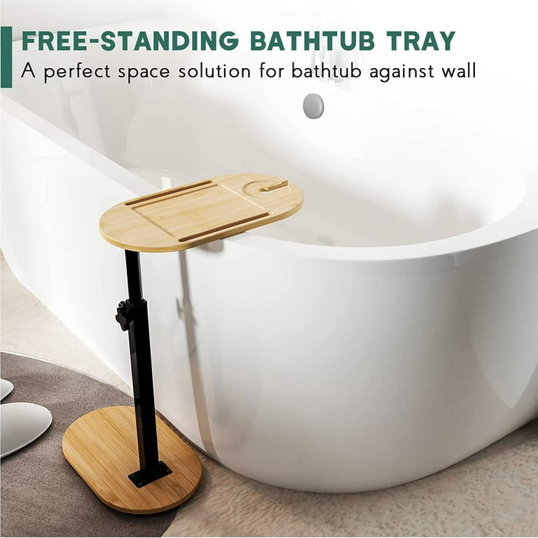 Bathtub Caddy Tray - Luxury Bath Tray for Tub - Adjustable Bamboo Bath  Table - Bathroom Board Over Tub, Spa Accessories Tub Table with Free Soap  Dish