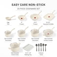 thumbnail image 3 of T-fal Easy Care 20 Piece Nonstick Cookware Set, Pots and Pans, Beige, 3 of 10
