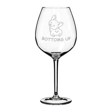 

Wine Glass Goblet Corgi Butt Bottoms Up Funny (20 oz Jumbo)