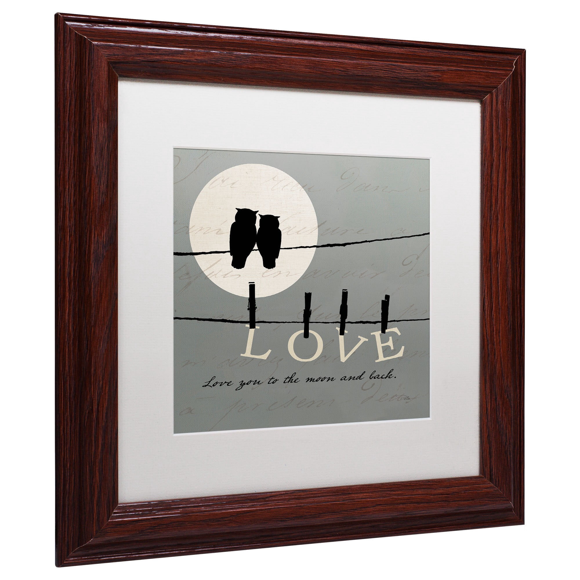 Trademark Fine Art "Moon Lovers I" Canvas Art by Pela Studio, White Mat, Wood Frame