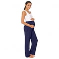 thumbnail image 5 of Abomasnow Womens Maternity Pants Over Belly High Waist Straight Leg Stretchy Pants Work Office Business Casual Pregnant Trousers with Pockets, 5 of 7