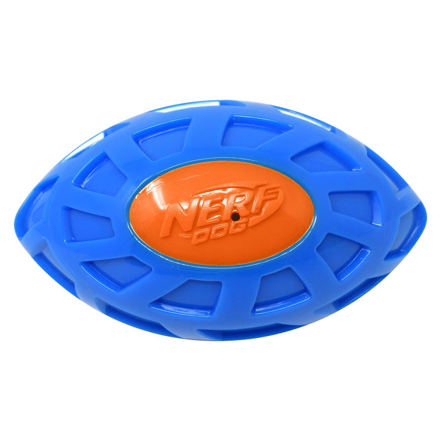 Nerf Dog 5in TPR EXO Squeak Football - Blue/Orange - Walmart.com