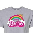 thumbnail image 3 of Barbie the Movie - Barbie Logo Rainbow - Juniors Cropped Cotton Blend T-Shirt, 3 of 5