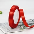 thumbnail image 1 of Nvzi Cinta roja de 1,2 cm x 22 metros, 2 piezas - Hecha de cinta de poliéster, ideal para bodas, San Valentín, decoración navideña y para envolver ramos de novia., 1 of 5