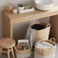thumbnail image 4 of Bouclair White & Natural Corn Fiber and Cotton Rope Storage Basket Small, 4 of 6
