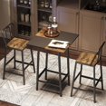 thumbnail image 2 of Bar Table, Kitchen Dining Table, Bar Counter Height Table, Pub Color Matching Breakfast Table, for Dining Room, Tavern, Coffee Corner, Party, Rustic Brown and Black BT02BR, 2 of 8