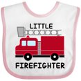 thumbnail image 3 of Inktastic Red Fire Little Firefighter Boys or Girls Baby Bib, 3 of 4