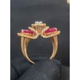 thumbnail image 5 of Pave 5.70 Cts Round Brilliant Cut Diamonds Pear Ruby Cocktail Ring In Hallmark 14K Rose Gold, 5 of 13